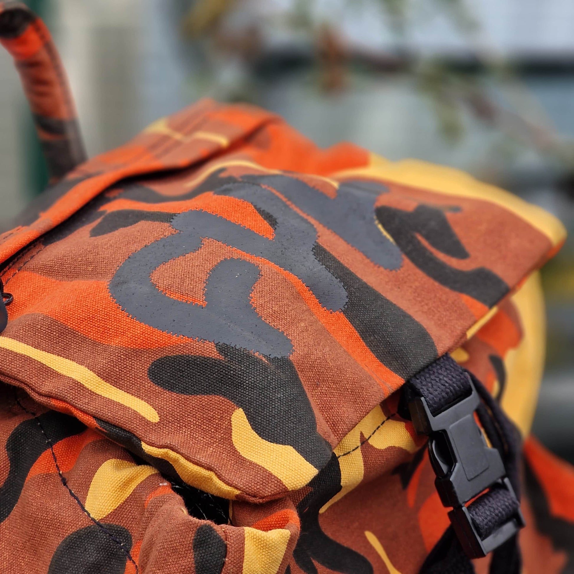 Cult Clothing & Shoes Orange Camo Cult Thick Logo Stash Backpack Orange Camo