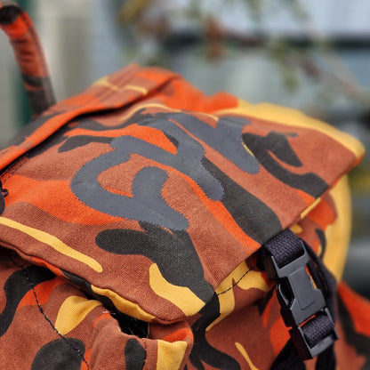 Cult Clothing & Shoes Orange Camo Cult Thick Logo Stash Backpack Orange Camo