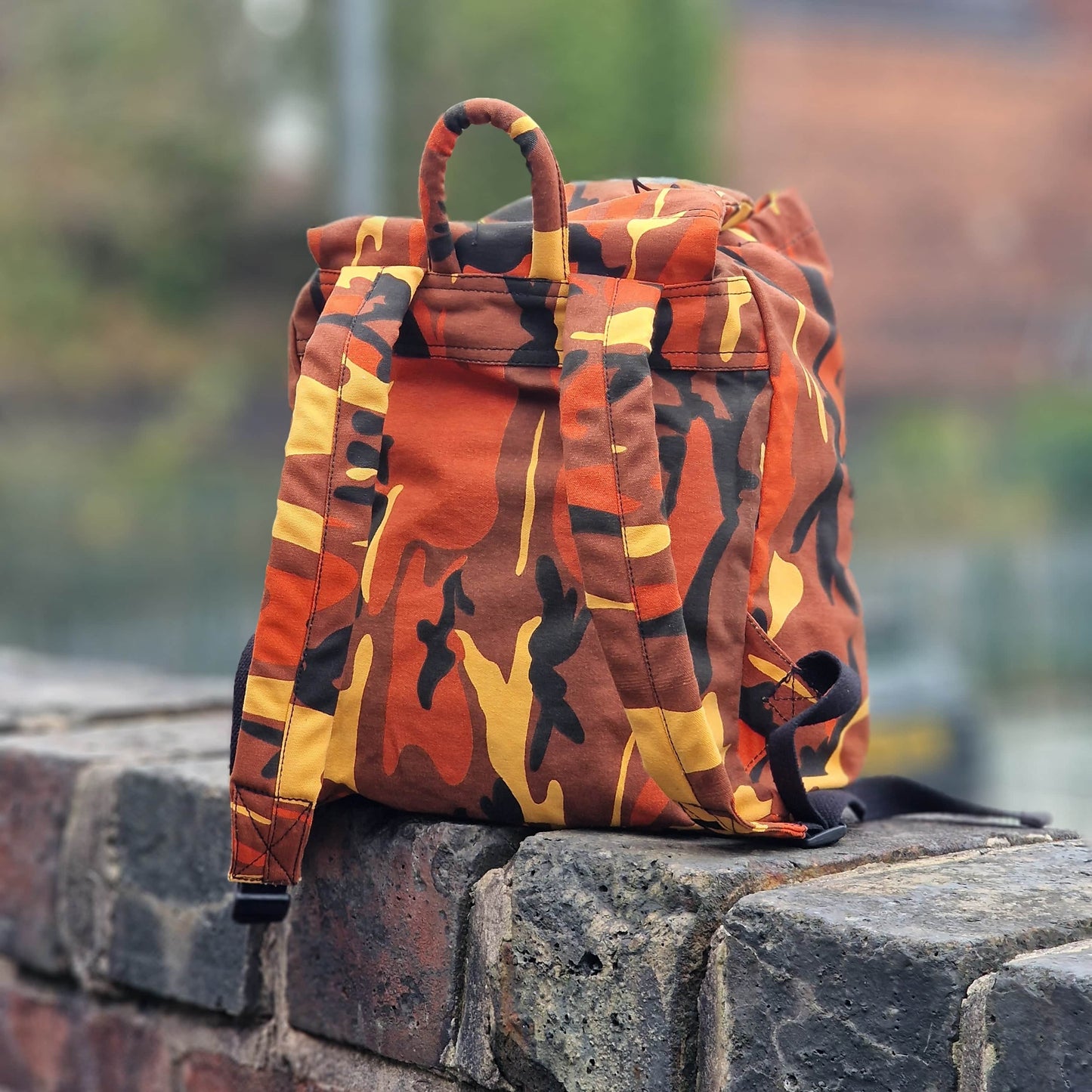 Cult Clothing & Shoes Orange Camo Cult Thick Logo Stash Backpack Orange Camo