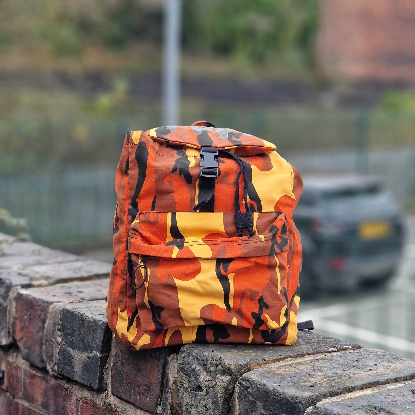 Cult Clothing & Shoes Orange Camo Cult Thick Logo Stash Backpack Orange Camo