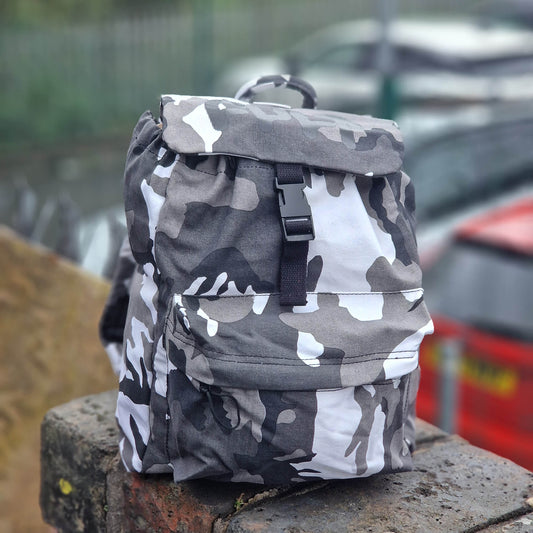 Cult Clothing & Shoes White Camo Cult Thick Logo Stash Backpack White Camo