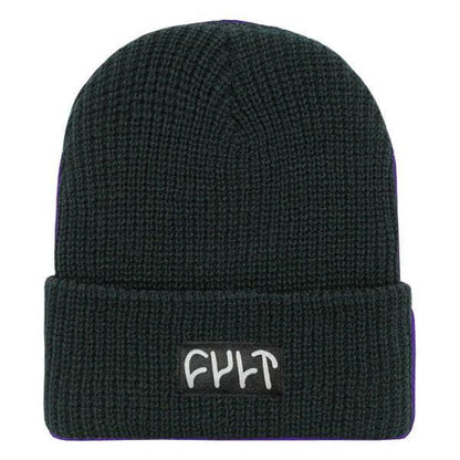 Cult Clothing & Shoes Black Cult Witness Ribbed Beanie