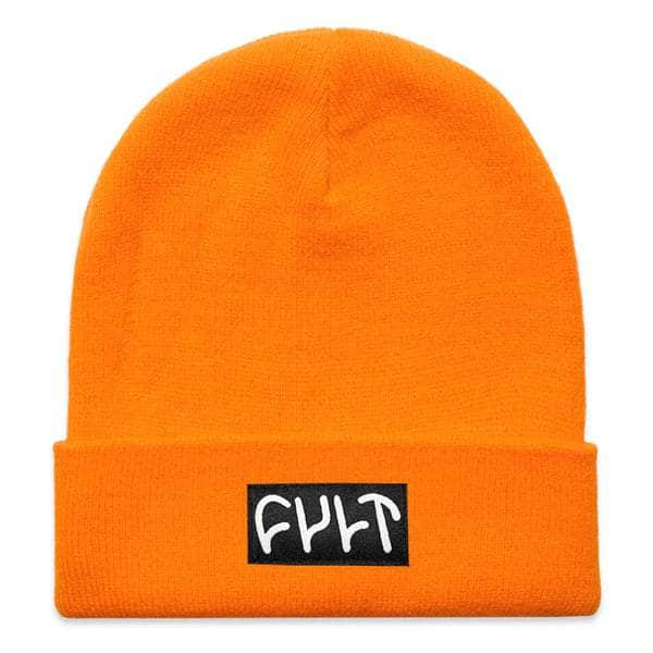 Cult Clothing & Shoes Orange Cult Witness Tight Knit Beanie