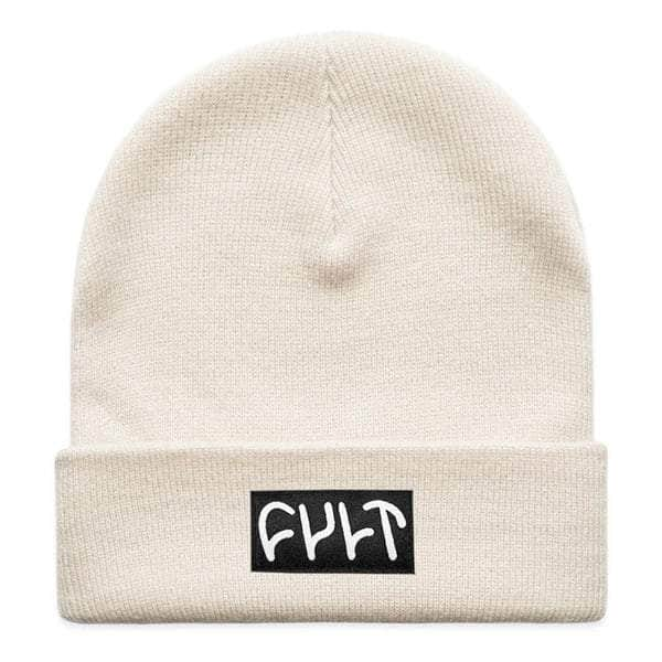 Cult Clothing & Shoes White Cult Witness Tight Knit Beanie