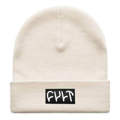 Cult Clothing & Shoes White Cult Witness Tight Knit Beanie