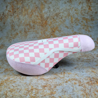 Cult BMX Parts Pink Checkered w/ Gum Base / Pivotal / Fat Cult x Vans Slip On Pink Fat Pivotal Seat with Gum Base