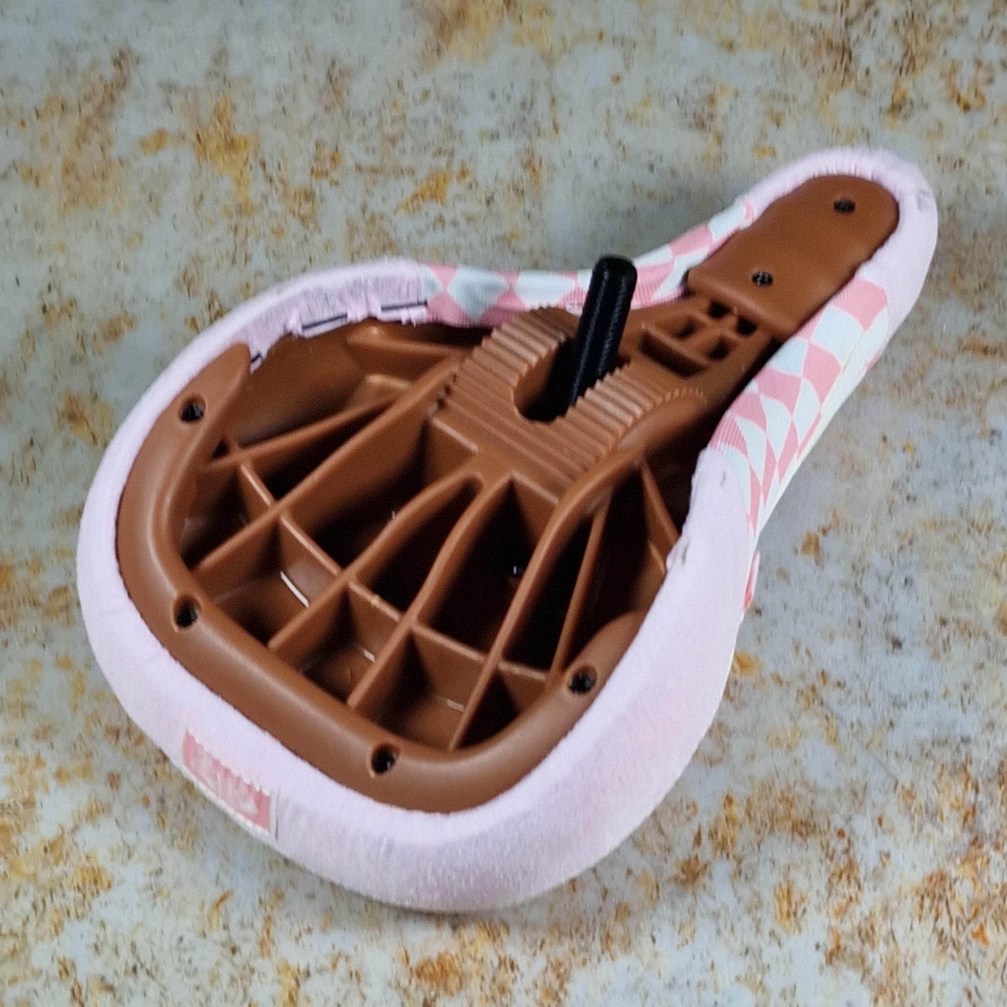 Cult BMX Parts Pink Checkered w/ Gum Base / Pivotal / Fat Cult x Vans Slip On Pink Fat Pivotal Seat with Gum Base