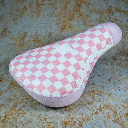 Cult BMX Parts Pink Checkered w/ Gum Base / Pivotal / Fat Cult x Vans Slip On Pink Fat Pivotal Seat with Gum Base