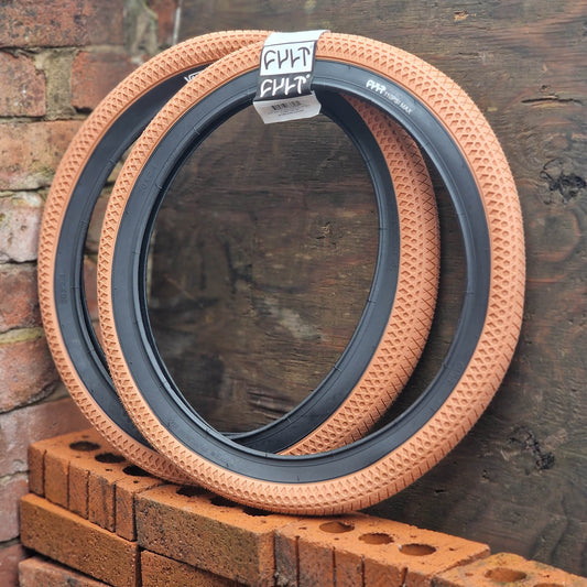 Cult BMX Parts Gum with Black Sidewall / 20 x 2.40 Cult x Vans Wafflecup 2.4" BMX Tyre Gum / Black