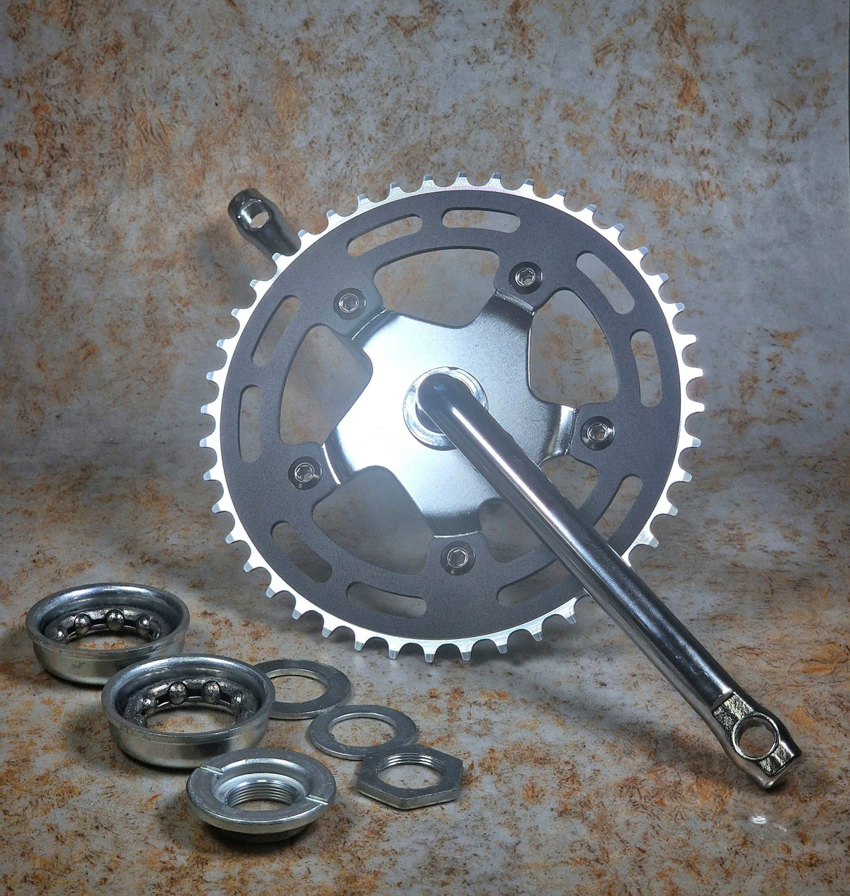 Darxide Old School BMX Black Darxide Complete Old School One Piece Crank Drivetrain Kit