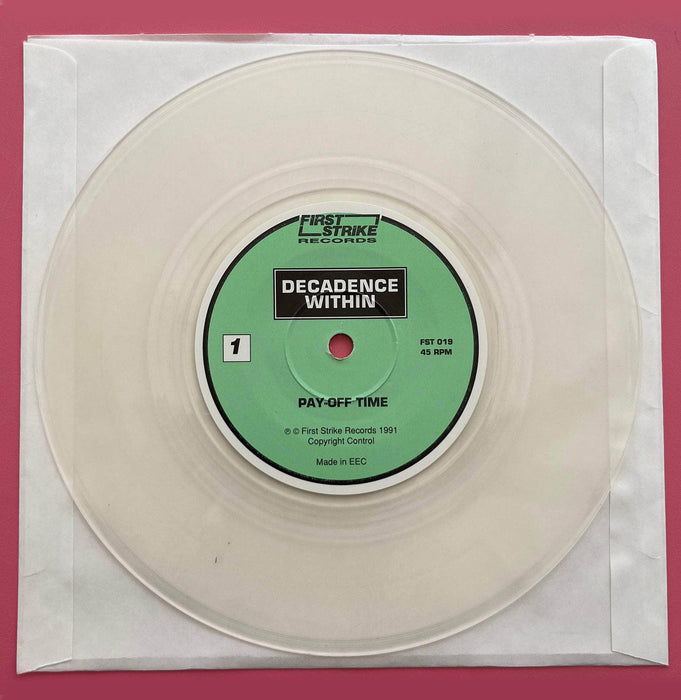 First Strike Records DECADANCE WITHIN Pay-Off Time Vinyl 7" Record NOS