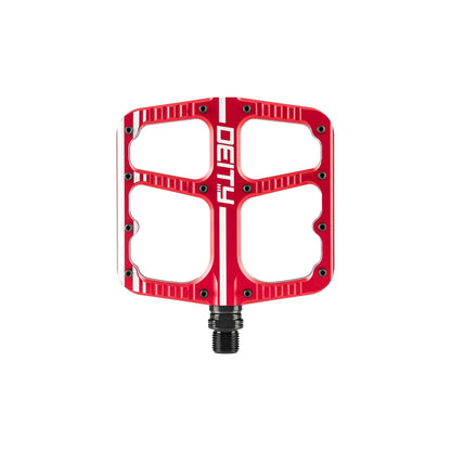 Deity Bikes Red Deity Flat Trak Pedals