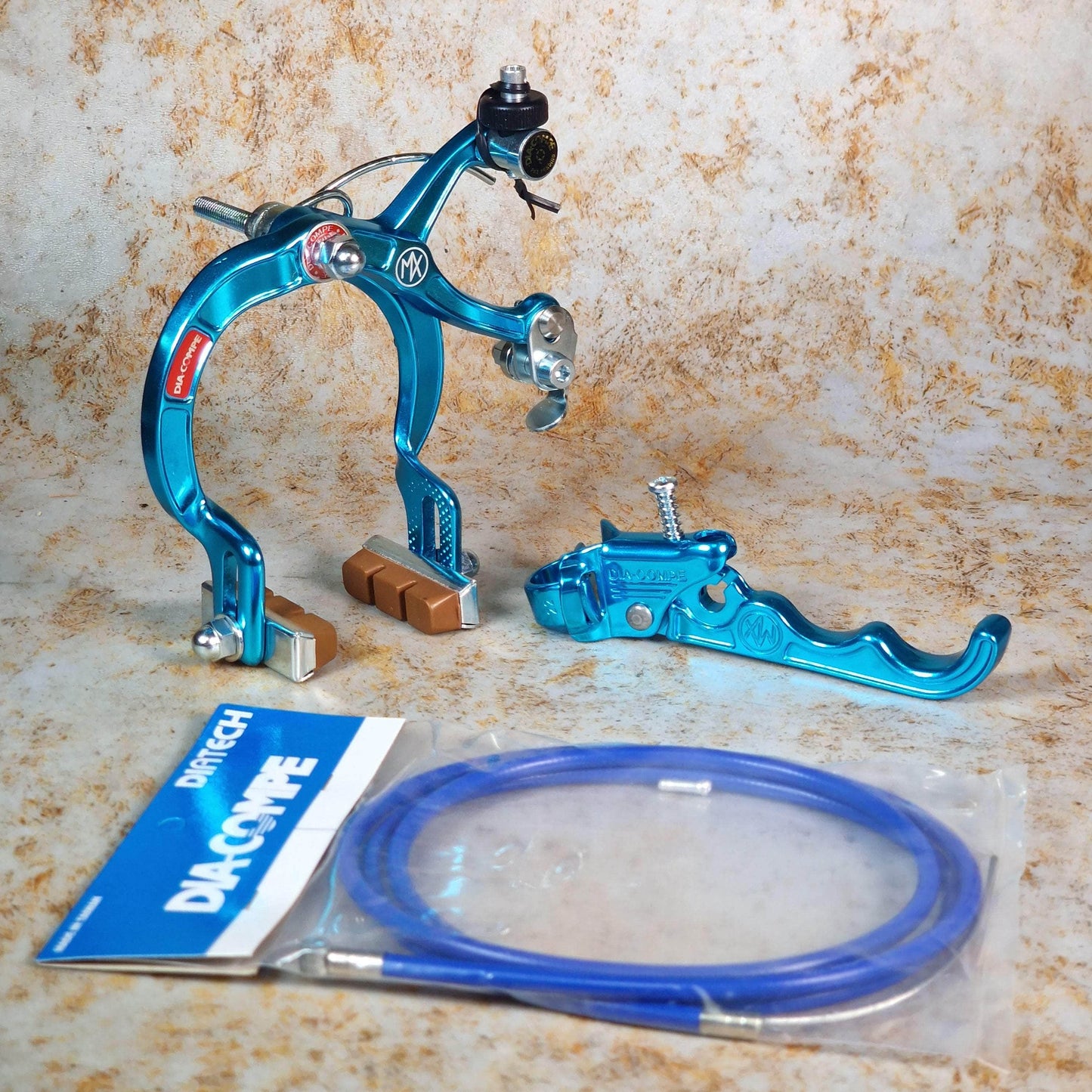 Dia-Compe Old School BMX Blue / MX1000 / RH Tech II Dia-Compe Complete Old School Brake Kit Rear