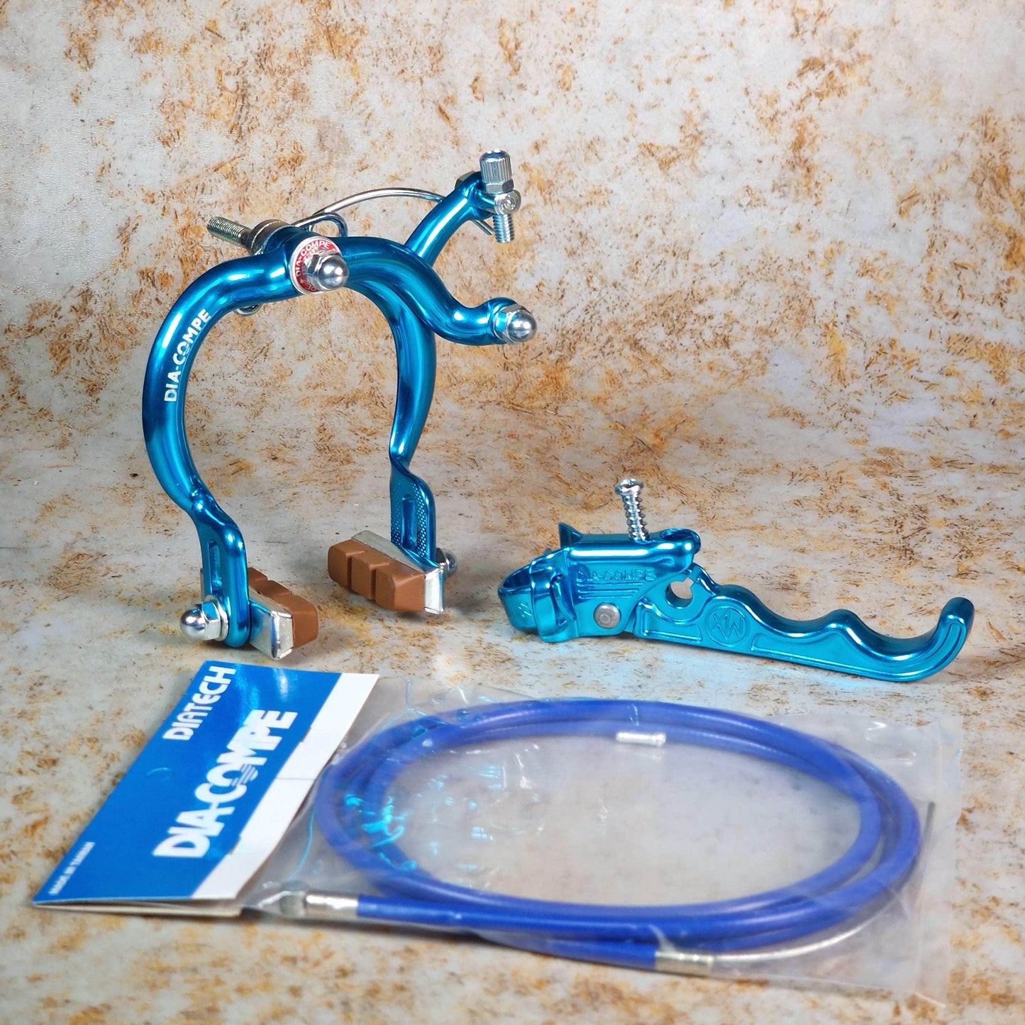 Dia-Compe Old School BMX Blue / MX890 / RH Tech II Dia-Compe Complete Old School Brake Kit Rear
