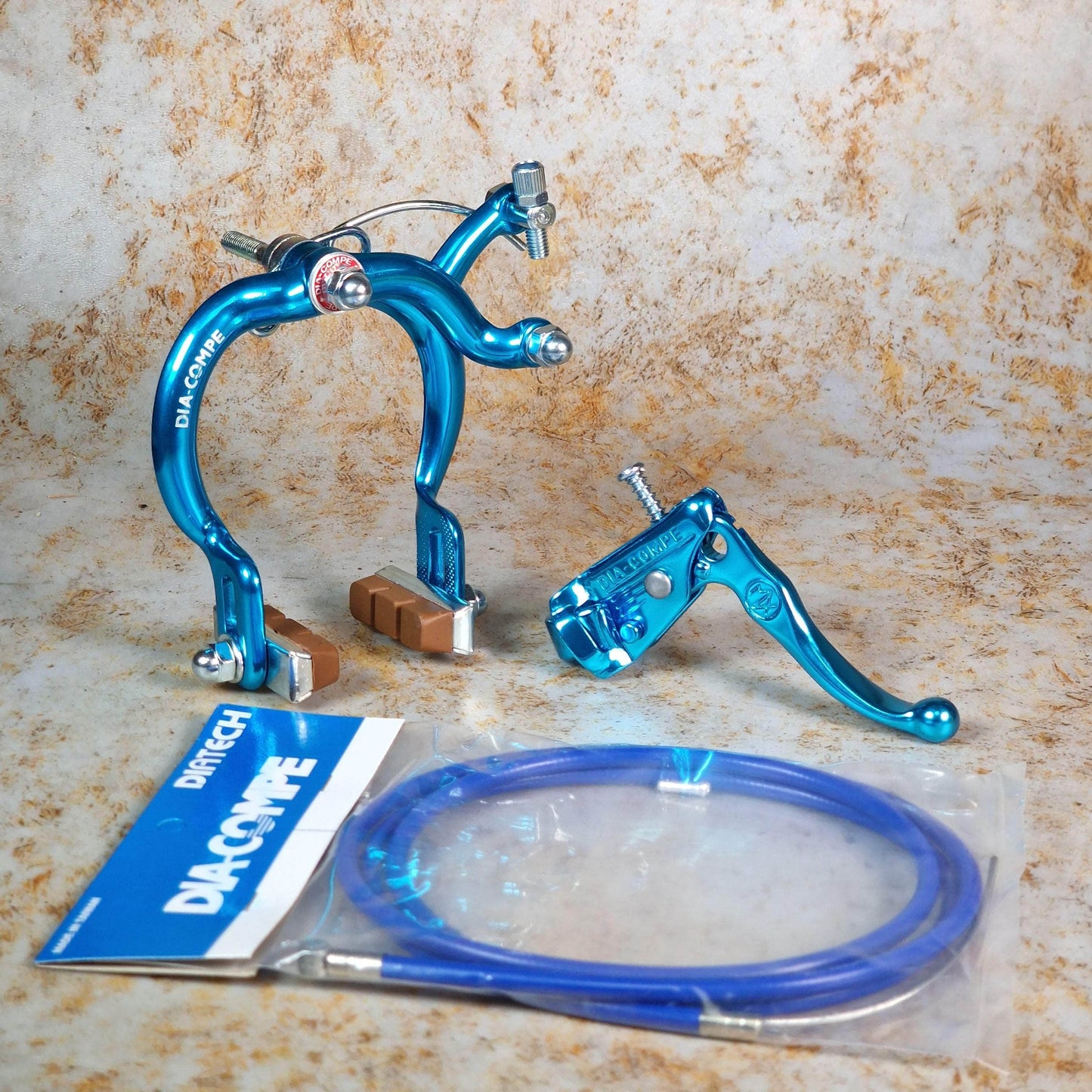 Dia-Compe Old School BMX Blue / MX890 / RH Tech III Dia-Compe Complete Old School Brake Kit Rear