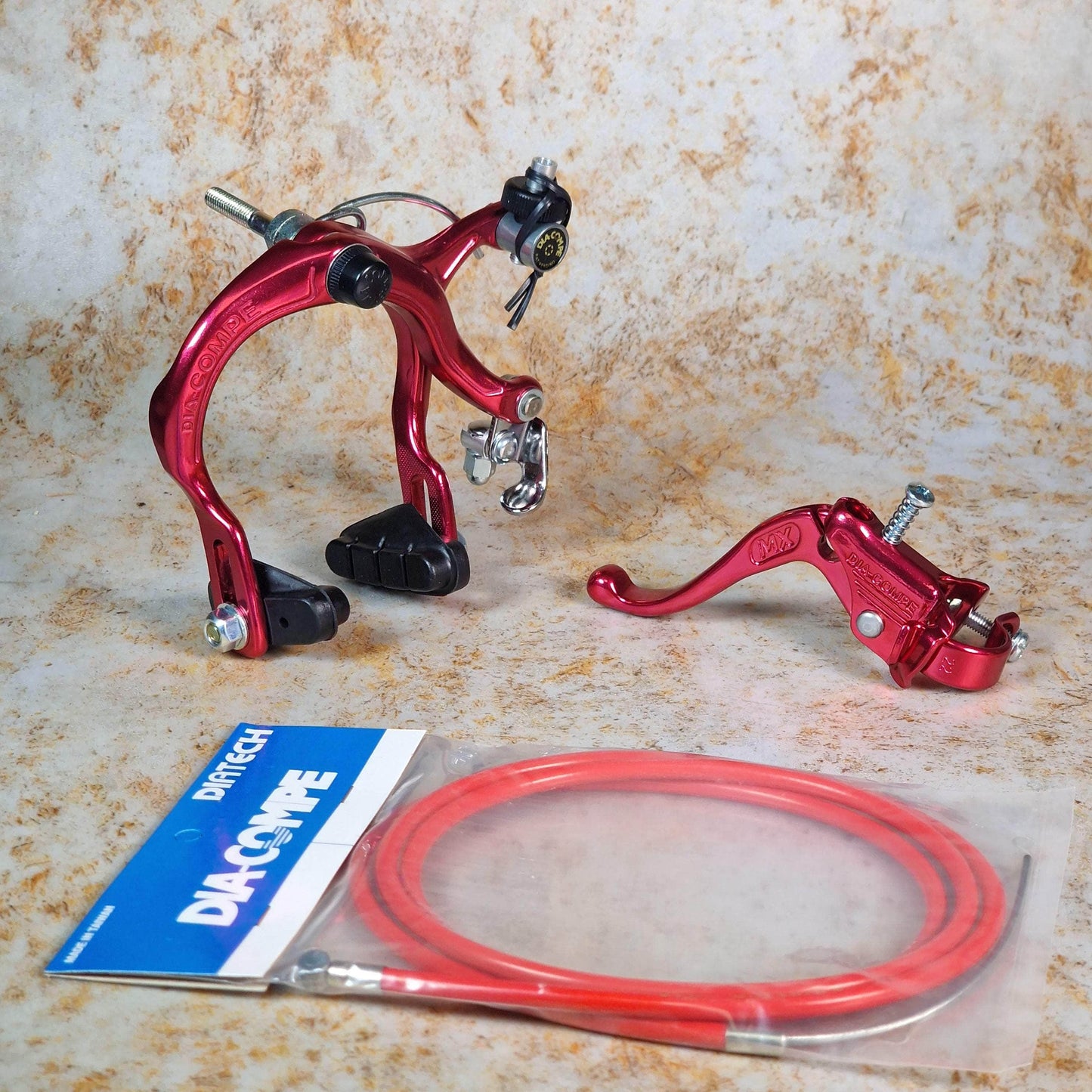 Dia-Compe Old School BMX Red / 883QR / LH Tech IV Dia-Compe Complete Old School Brake Kit Rear