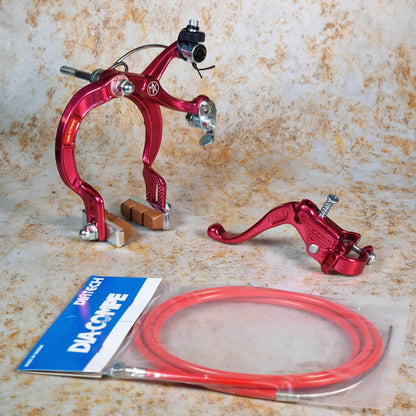 Dia-Compe Old School BMX Red / MX1000 / LH Tech IV Dia-Compe Complete Old School Brake Kit Rear