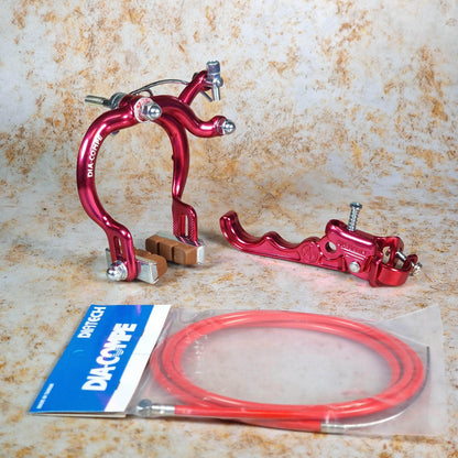 Dia-Compe Old School BMX Red / MX890 / LH Tech II Dia-Compe Complete Old School Brake Kit Rear