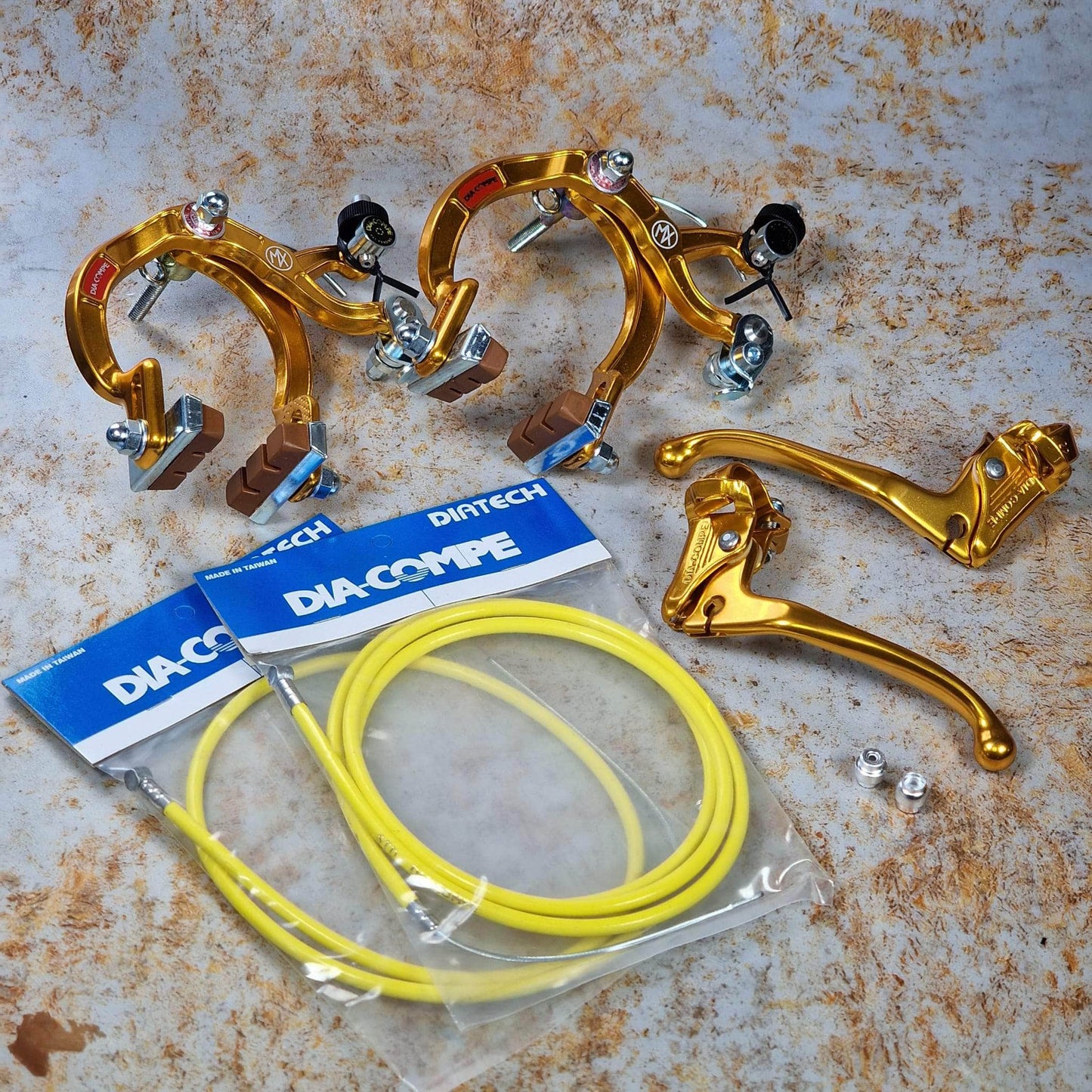 Dia-Compe Old School BMX Dia-Compe MX1000 / MX-132 MT45 Complete Brake Kit Gold