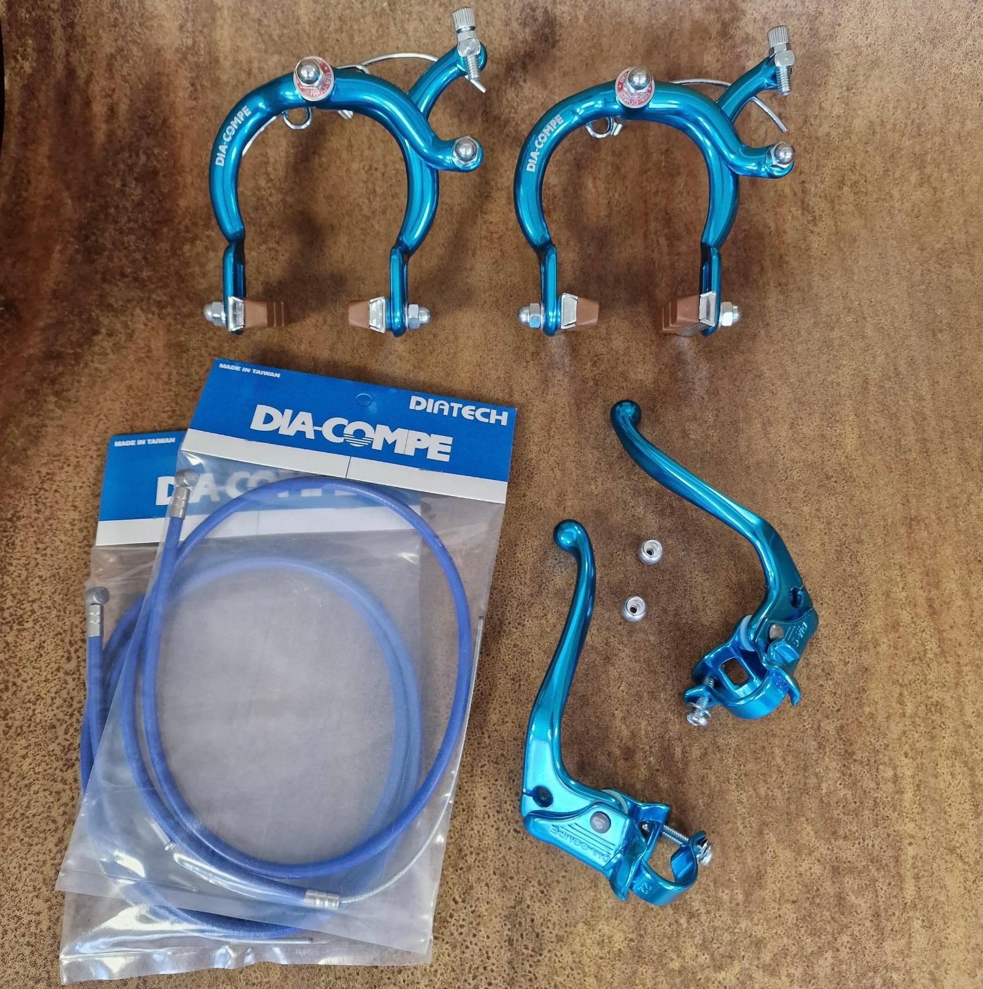 Dia-Compe Old School BMX Dia-Compe MX890 / 132MT45 Complete Brake Kit Blue