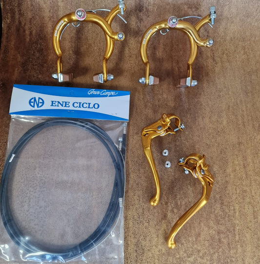 Dia-Compe Old School BMX Dia-Compe MX890 / 132MT45 Complete Brake Kit Gold