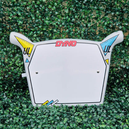 Flite Old School BMX White Dyno UL Number Plate Limited Edition Colours
