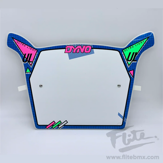 Flite Old School BMX White/Blue Dyno UL Number Plate