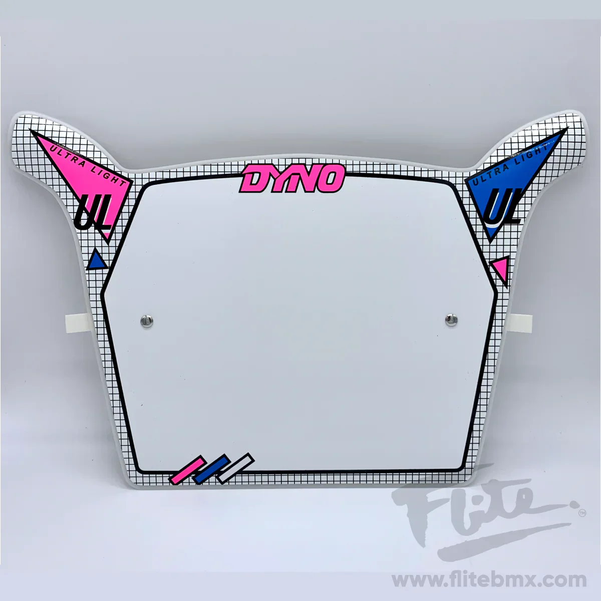 Flite Old School BMX White Dyno UL Number Plate