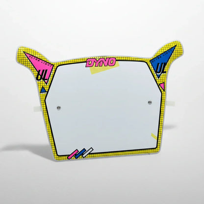 Flite Old School BMX White/Yellow Dyno UL Number Plate