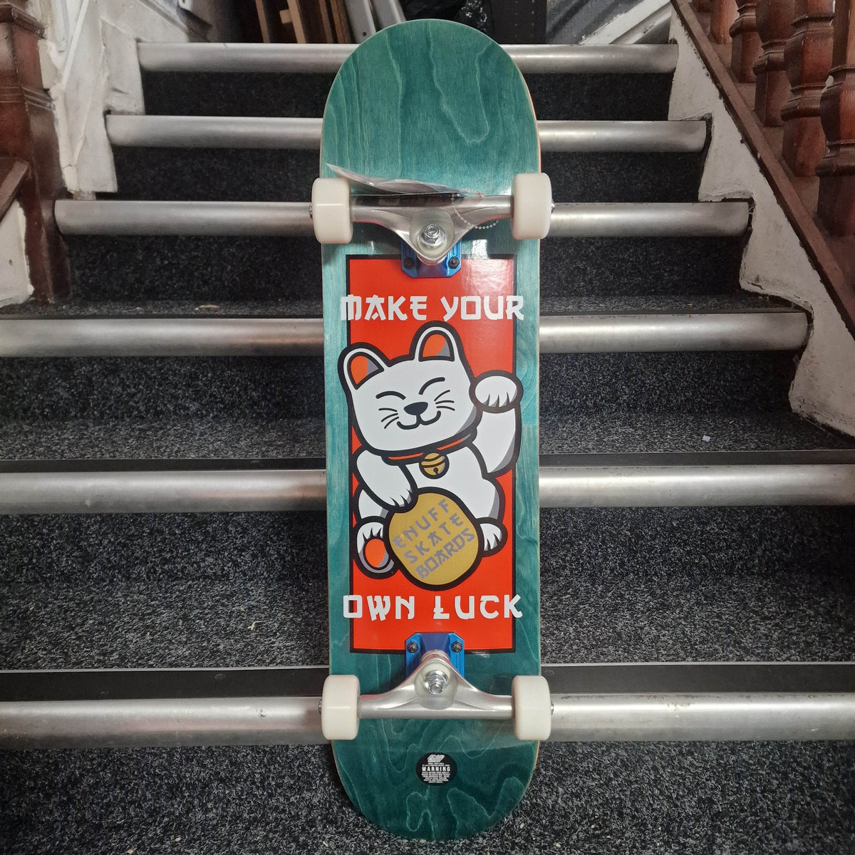 Enuff Skateboards 8.0 Enuff Lucky Cat Complete Skateboard 8.0" Green