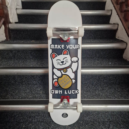 Enuff Skateboards 8.0 Enuff Lucky Cat Complete Skateboard 8.0" White