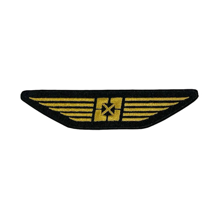 Fit Bike Co Clothing & Shoes Black / Gold Fit Bike Co 5" Wings Embroidered Patch Black / Gold