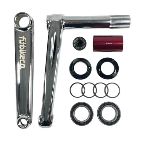 Fit Bike Co BMX Parts Chrome / 175mm / RHD Fit Bike Co Indent 24mm Bossless Cranks Chrome