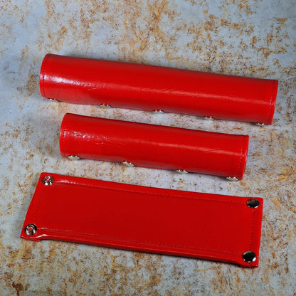 Flite Old School BMX Red Flite Blank Vinyl Snap Closure 3 Piece Old School BMX Pad Set