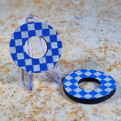 Flite Old School BMX Blue/Chrome Flite Grip Donuts Anodised Checkers