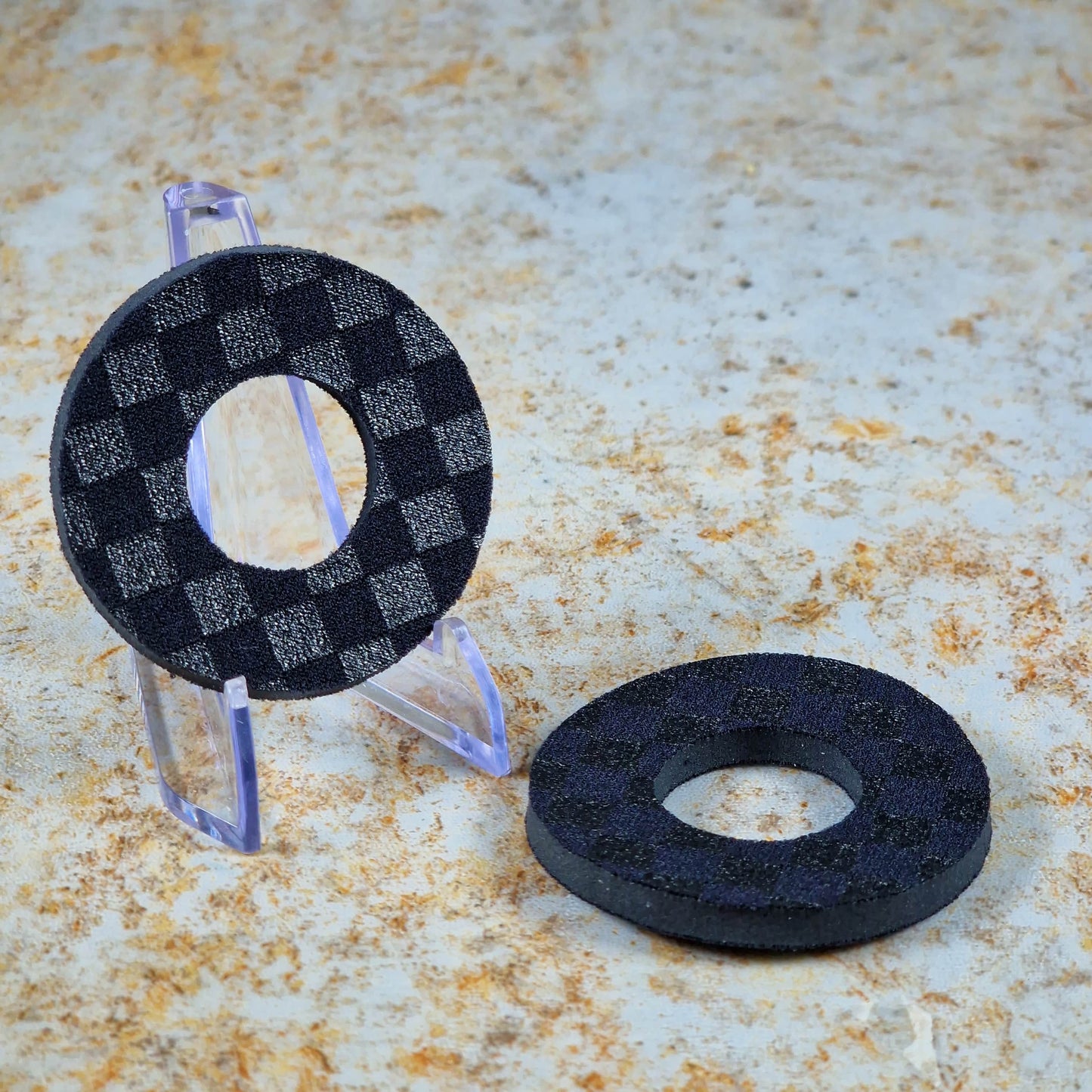 Flite Old School BMX Black/Black Flite Grip Donuts Checkers