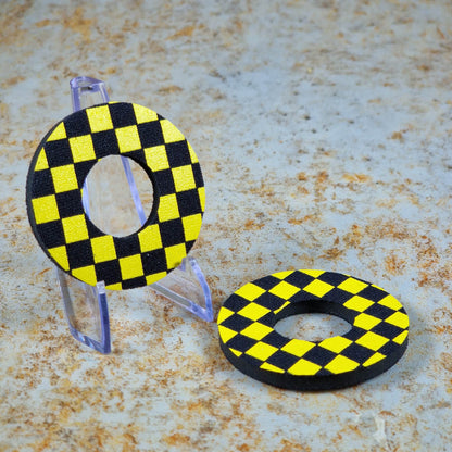 Flite Old School BMX Black/Yellow Flite Grip Donuts Checkers