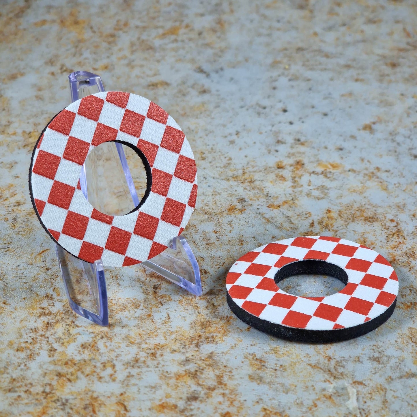 Flite Old School BMX Red/White Flite Grip Donuts Checkers