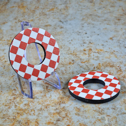 Flite Old School BMX Red/White Flite Grip Donuts Checkers
