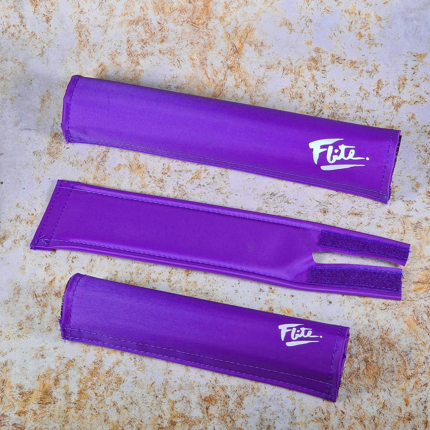 Flite Old School BMX Purple Flite Old School BMX 3 Piece Pad Set with 80's Logo