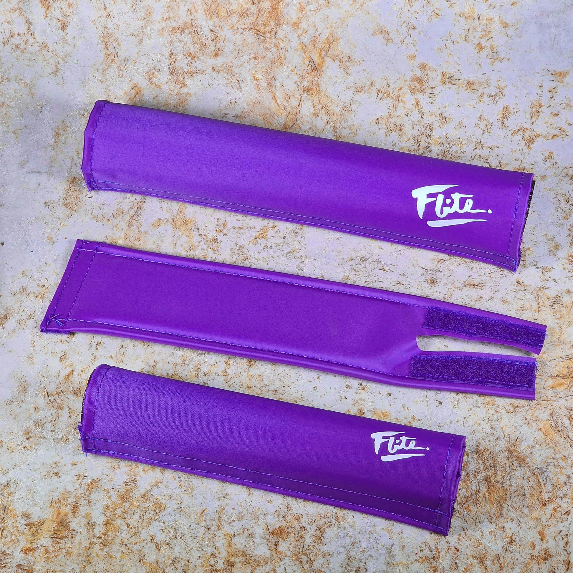 Flite Old School BMX Purple Flite Old School BMX 3 Piece Pad Set with 80's Logo