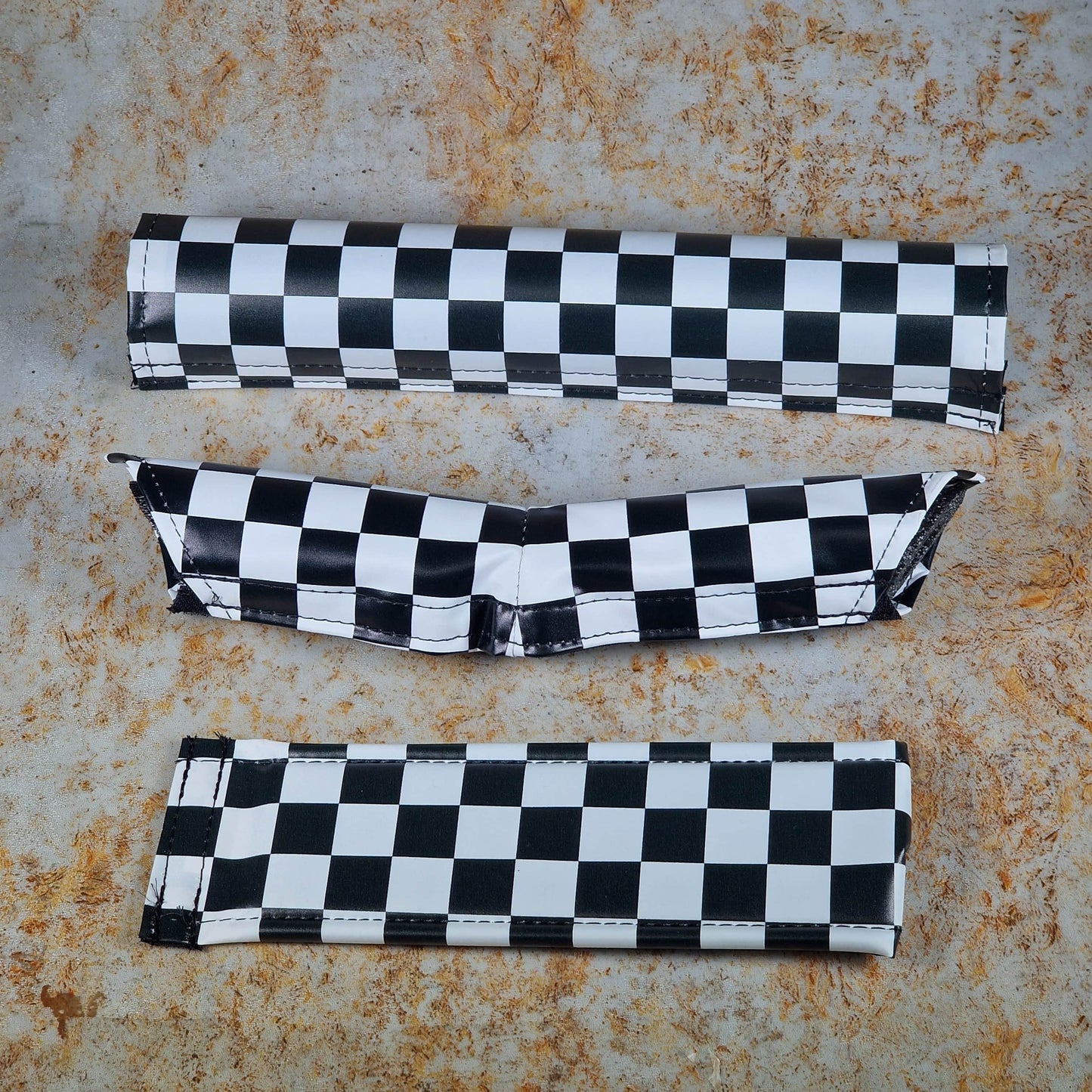 Flite Old School BMX Black/White Flite Old School BMX 3 Piece V-bar Pad Set Checkers