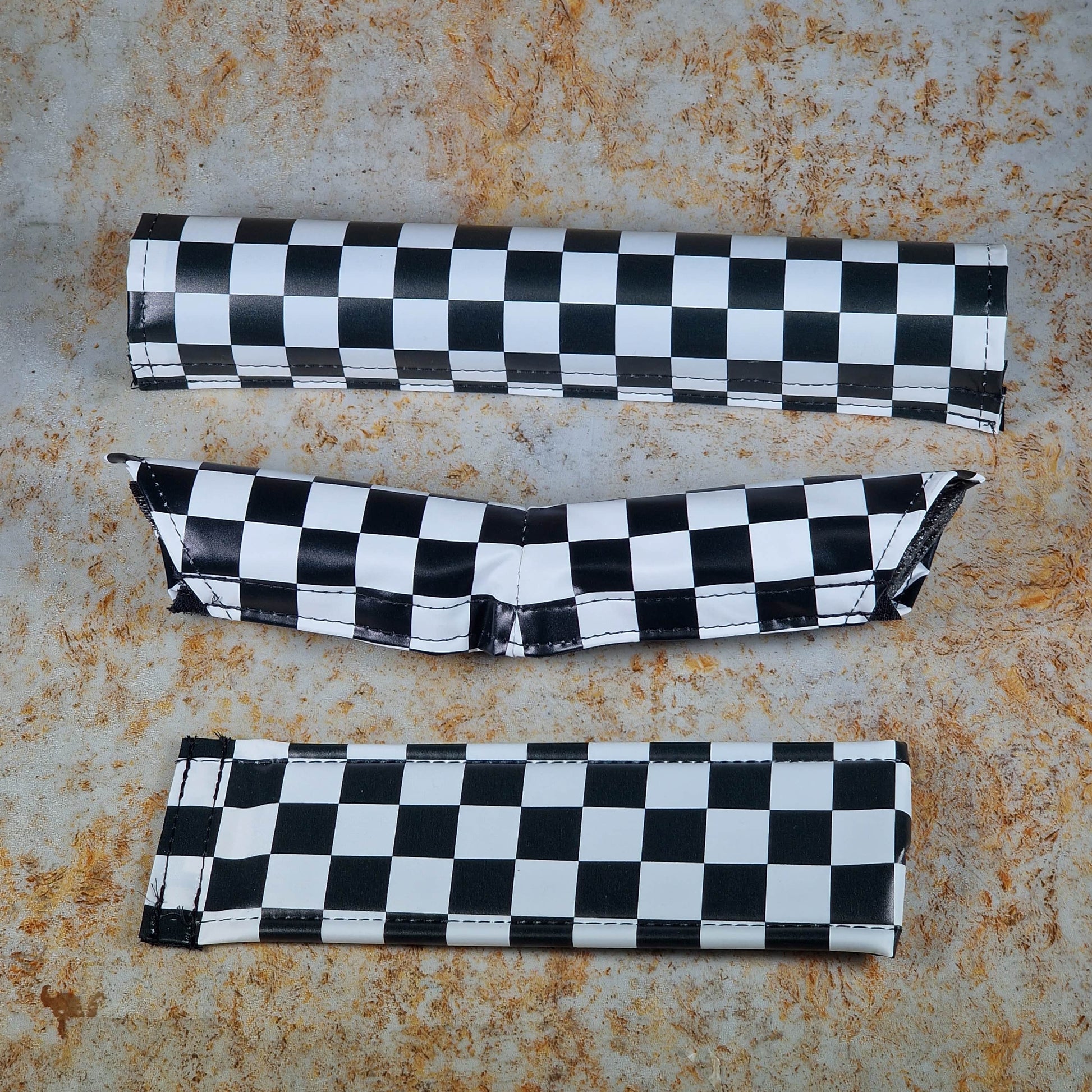 Flite Old School BMX Black/White Flite Old School BMX 3 Piece V-bar Pad Set Checkers