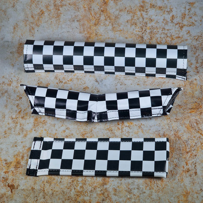Flite Old School BMX Black/White Flite Old School BMX 3 Piece V-bar Pad Set Checkers