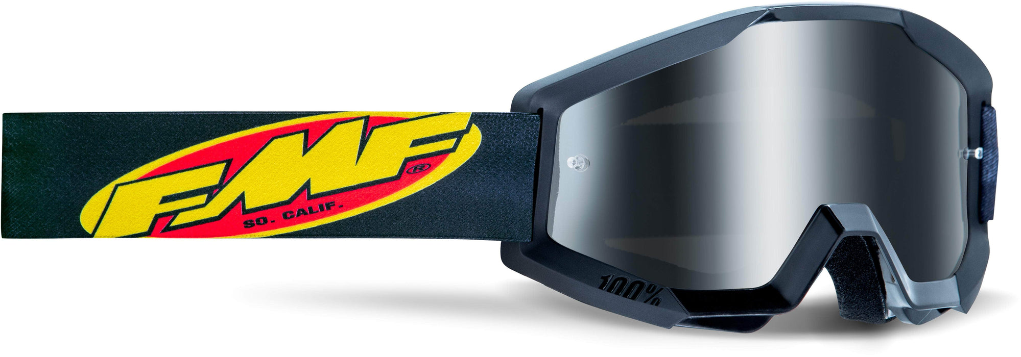 FMF Protection Black Mirror Silver Lens FMF by 100% PowerCore Youth Goggle Core Black Mirror Silver Lens