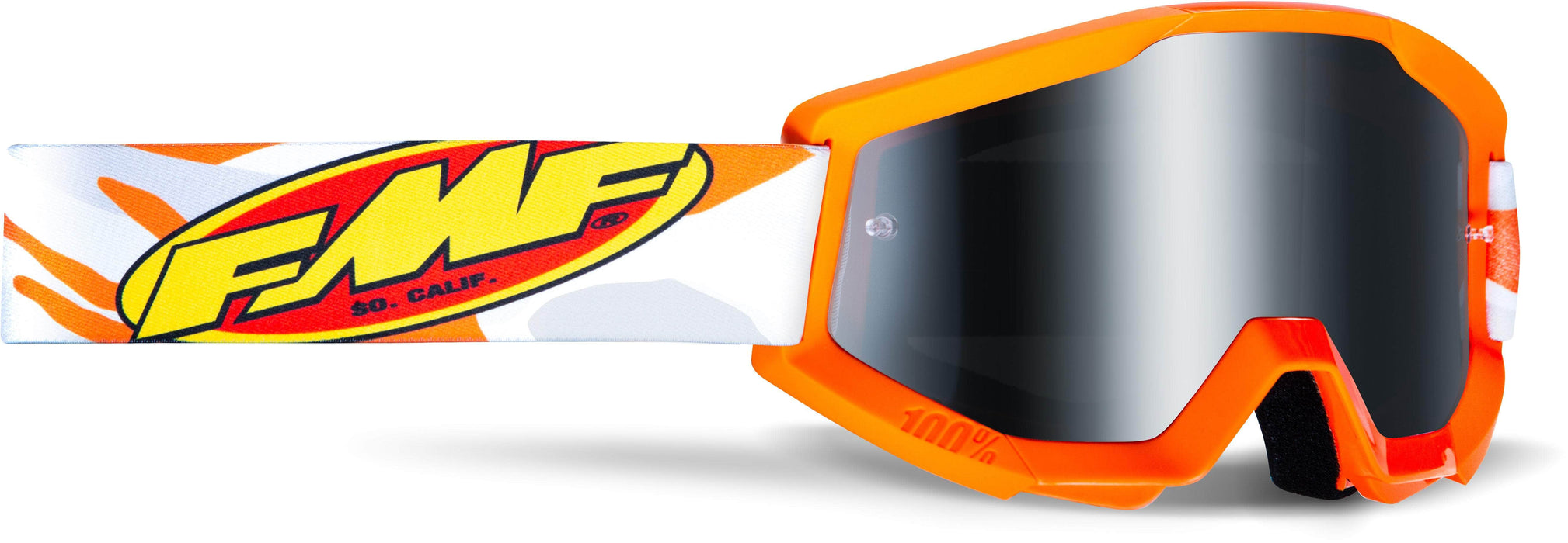 FMF Protection Orange Mirror Silver Lens FMF PowerCore Youth Goggle Assault Orange Mirror Silver Lens
