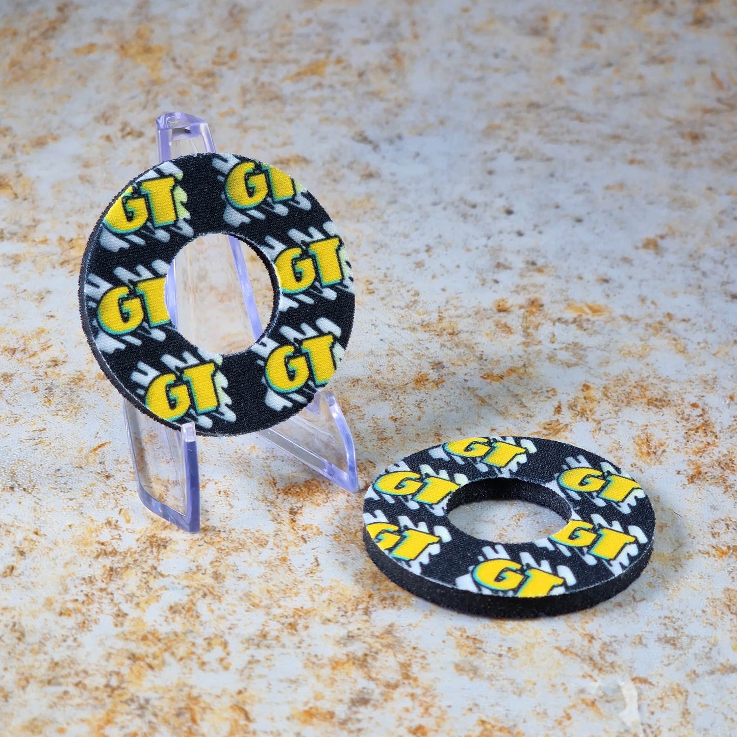 Flite Old School BMX Black/Yellow GT Freestyle Grip Donuts by Flite