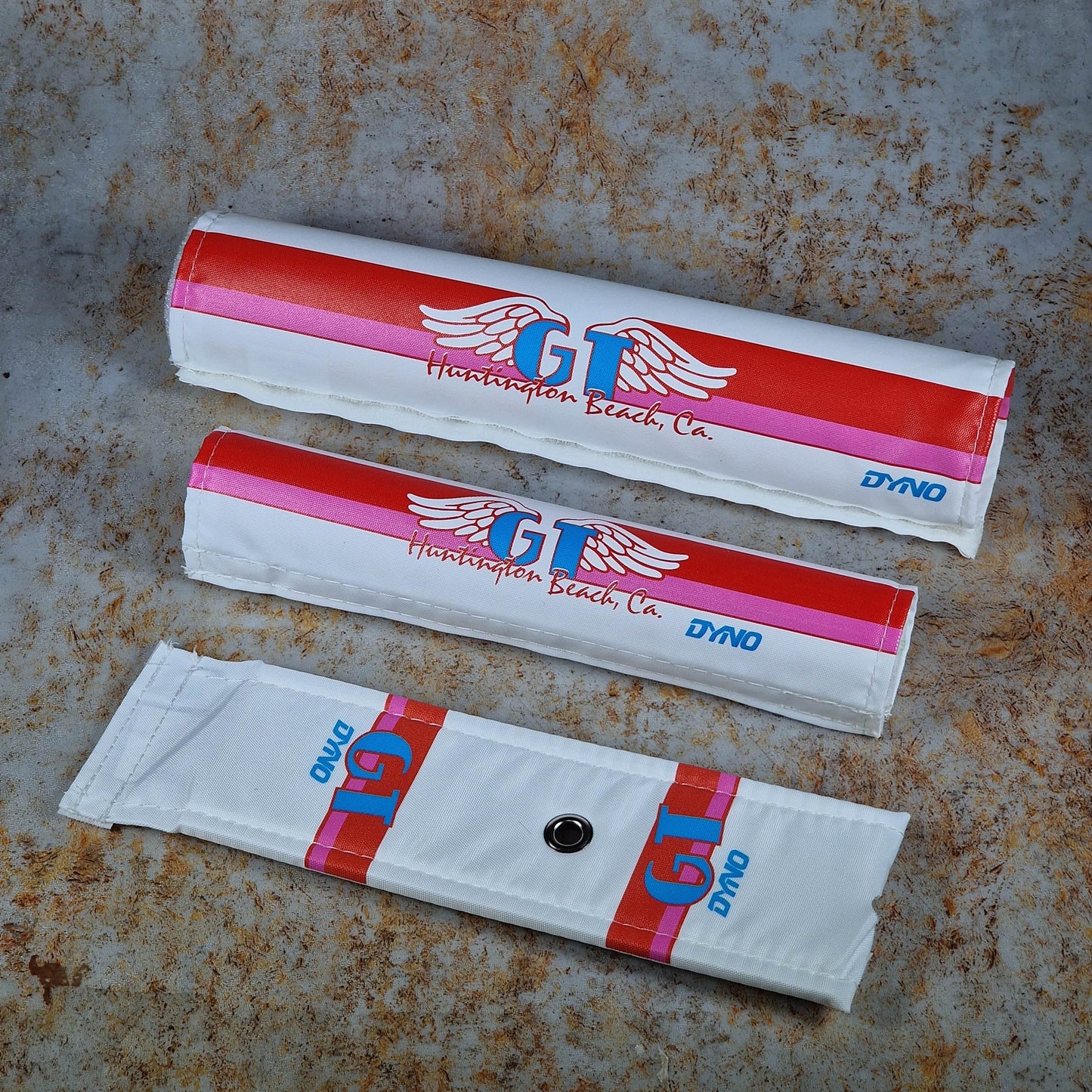Flite Old School BMX 1.25" / Red/Pink / With Grommet GT Huntington Beach 1986-1988 Pad Set by Flite