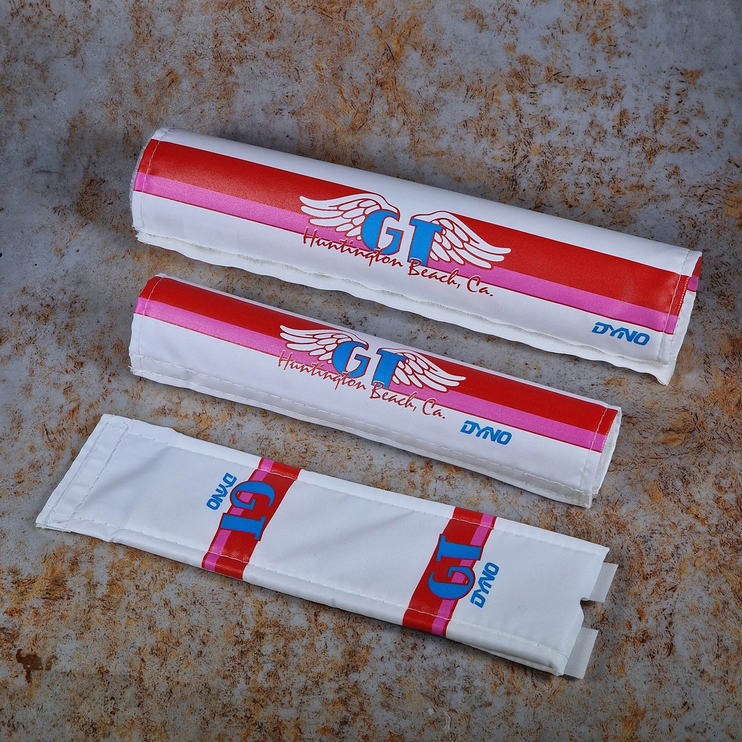 Flite Old School BMX 1.25" / Red/Pink / Without Grommet GT Huntington Beach 1986-1988 Pad Set by Flite