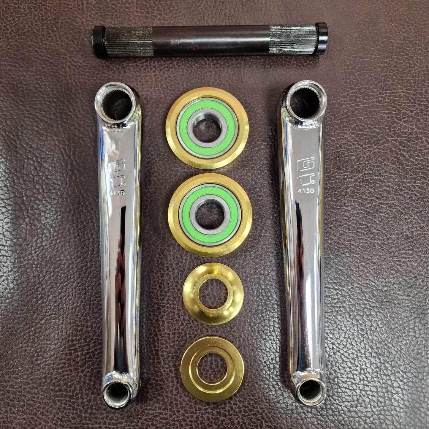 GT Old School BMX GT Power Series Cromo Crank Chrome with American Bottom Bracket